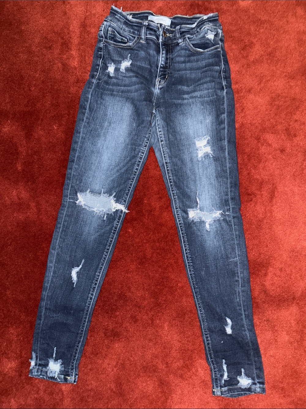 KanCan Dark Blue Distressed Skinny Jeans